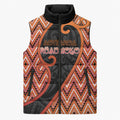 Custom Aotearoa Atua Ruaumoko Sleeveless Puffer Jacket God Of Volcanoes Koru Patterns