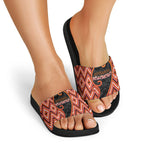 Aotearoa Atua Ruaumoko Slide Sandals God Of Volcanoes Koru Patterns