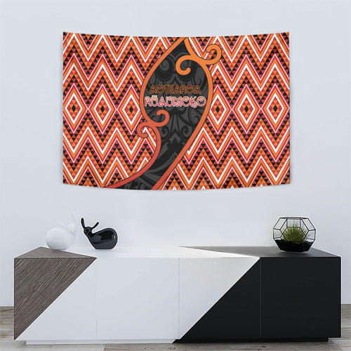 Aotearoa Atua Ruaumoko Tapestry God Of Volcanoes Koru Patterns