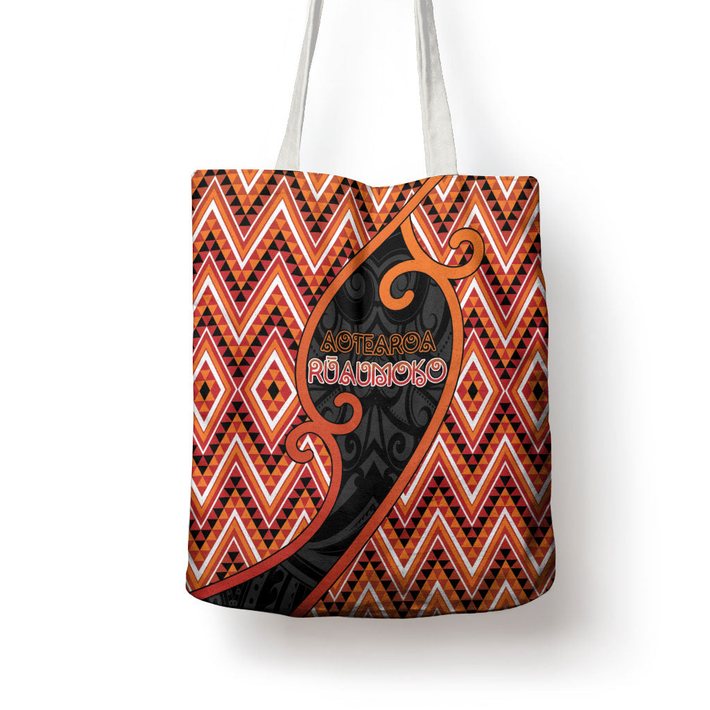 Aotearoa Atua Ruaumoko Tote Bag God Of Volcanoes Koru Patterns