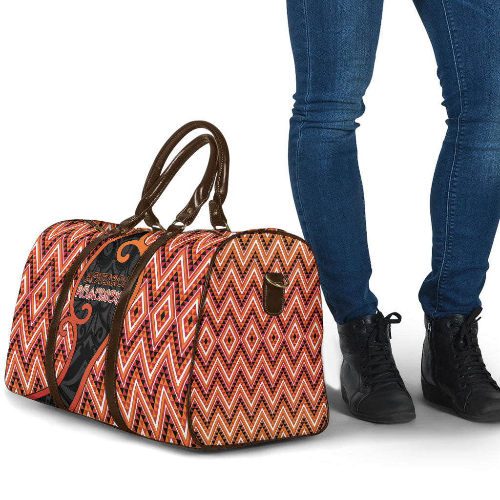Aotearoa Atua Ruaumoko Travel Bag God Of Volcanoes Koru Patterns