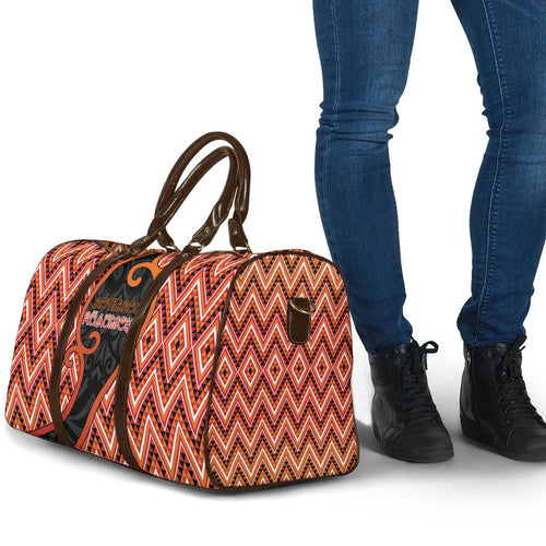 Aotearoa Atua Ruaumoko Travel Bag God Of Volcanoes Koru Patterns