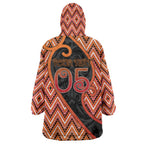 Custom Aotearoa Atua Ruaumoko Wearable Blanket Hoodie God Of Volcanoes Koru Patterns