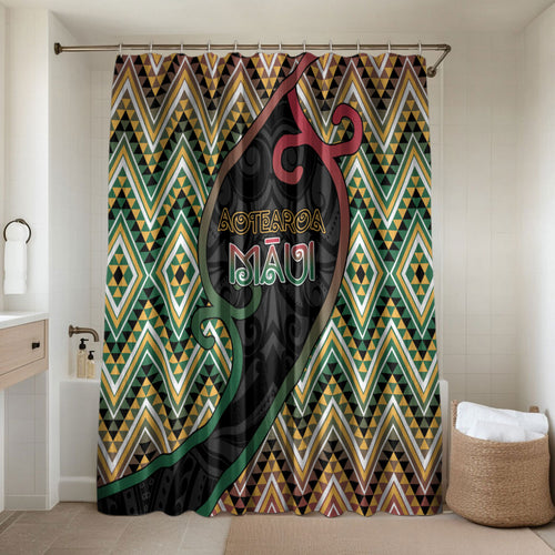 Aotearoa Atua Maui Bathroom Set Demigod Hero And Trickster Koru Patterns