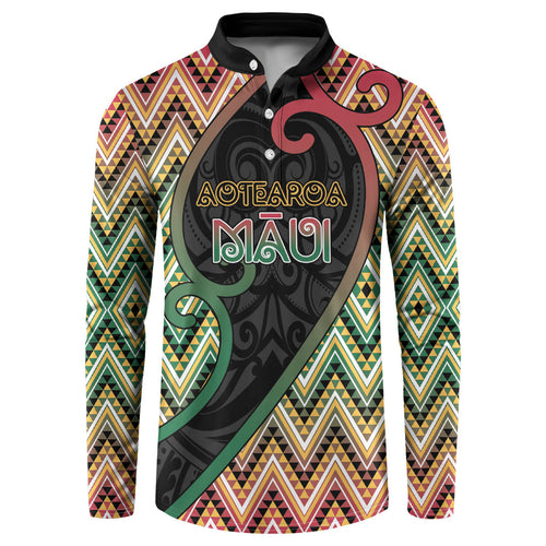 Custom Aotearoa Atua Maui Button Sweatshirt Demigod Hero And Trickster Koru Patterns