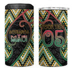 Custom Aotearoa Atua Maui 4 in 1 Can Cooler Tumbler Demigod Hero And Trickster Koru Patterns