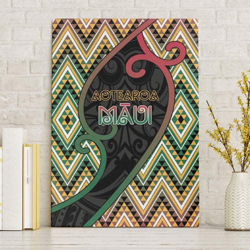 Aotearoa Atua Maui Canvas Wall Art Demigod Hero And Trickster Koru Patterns