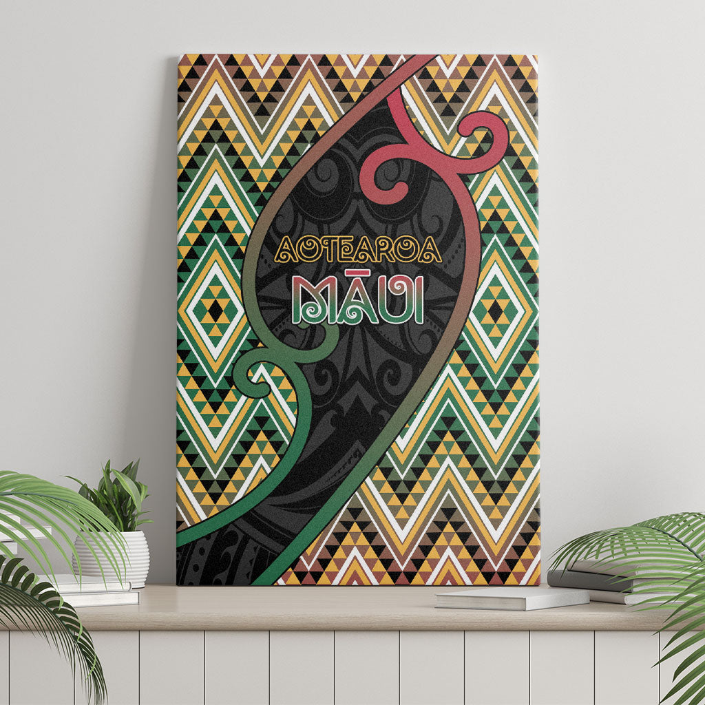 Aotearoa Atua Maui Canvas Wall Art Demigod Hero And Trickster Koru Patterns