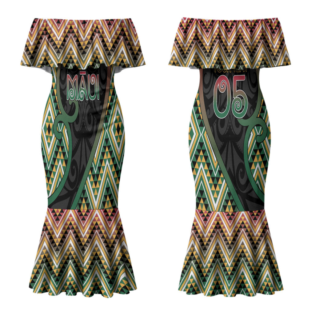 Custom Aotearoa Atua Maui Couples Matching Mermaid Dress and Hawaiian Shirt Demigod Hero And Trickster Koru Patterns