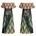 Custom Aotearoa Atua Maui Couples Matching Off Shoulder Maxi Dress and Hawaiian Shirt Demigod Hero And Trickster Koru Patterns