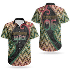 Custom Aotearoa Atua Maui Couples Matching Short Sleeve Bodycon Dress and Hawaiian Shirt Demigod Hero And Trickster Koru Patterns