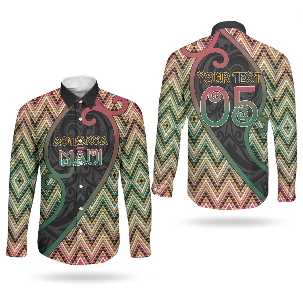 Custom Aotearoa Atua Maui Couples Matching Short Sleeve Bodycon Dress and Long Sleeve Button Shirt Demigod Hero And Trickster Koru Patterns