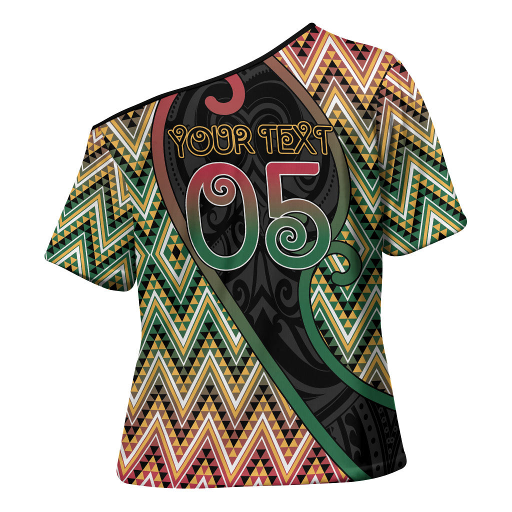 Custom Aotearoa Atua Maui Cross Shoulder Shirt Demigod Hero And Trickster Koru Patterns