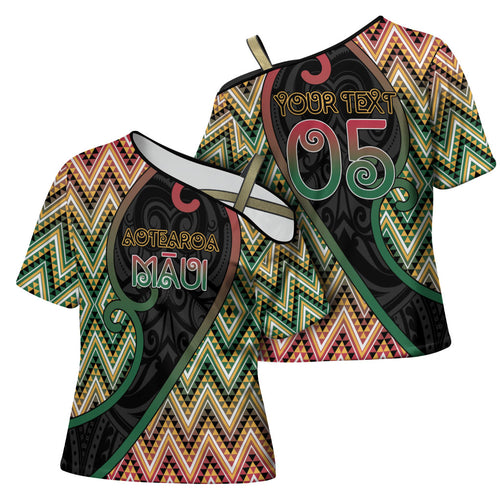 Custom Aotearoa Atua Maui Cross Shoulder Shirt Demigod Hero And Trickster Koru Patterns