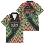 Custom Aotearoa Atua Maui Family Matching Off The Shoulder Long Sleeve Dress and Hawaiian Shirt Demigod Hero And Trickster Koru Patterns