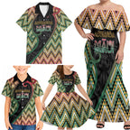 Custom Aotearoa Atua Maui Family Matching Off Shoulder Maxi Dress and Hawaiian Shirt Demigod Hero And Trickster Koru Patterns