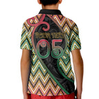 Custom Aotearoa Atua Maui Kid Polo Shirt Demigod Hero And Trickster Koru Patterns