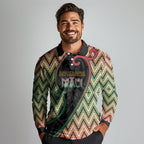 Custom Aotearoa Atua Maui Long Sleeve Polo Shirt Demigod Hero And Trickster Koru Patterns