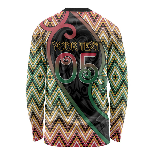 Custom Aotearoa Atua Maui Long Sleeve Shirt Demigod Hero And Trickster Koru Patterns