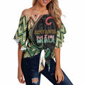 Custom Aotearoa Atua Maui Off Shoulder Wrap Waist Top Demigod Hero And Trickster Koru Patterns