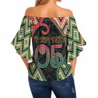 Custom Aotearoa Atua Maui Off Shoulder Wrap Waist Top Demigod Hero And Trickster Koru Patterns