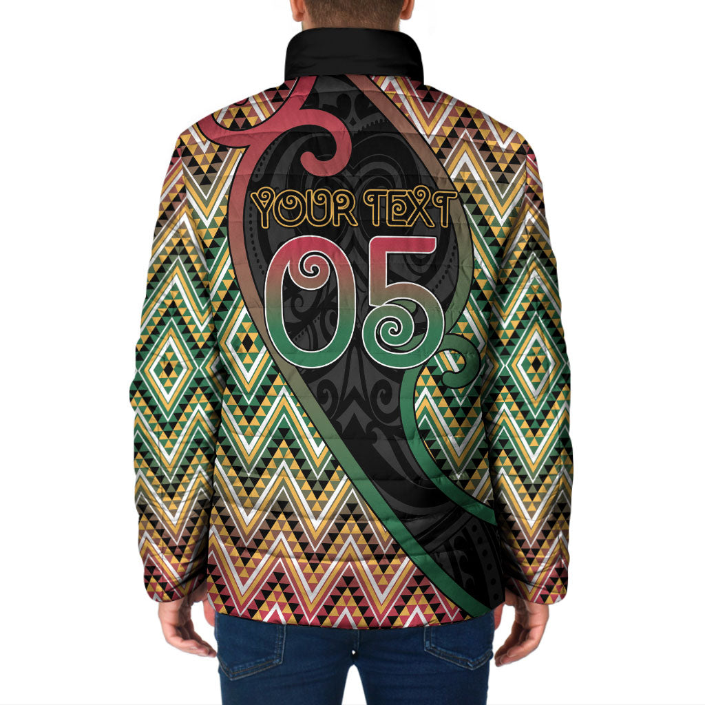 Custom Aotearoa Atua Maui Padded Jacket Demigod Hero And Trickster Koru Patterns
