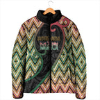 Custom Aotearoa Atua Maui Padded Jacket Demigod Hero And Trickster Koru Patterns