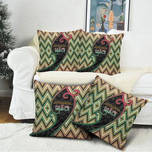 Aotearoa Atua Maui Pillow Cover Demigod Hero And Trickster Koru Patterns