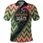 Custom Aotearoa Atua Maui Polo Shirt Demigod Hero And Trickster Koru Patterns
