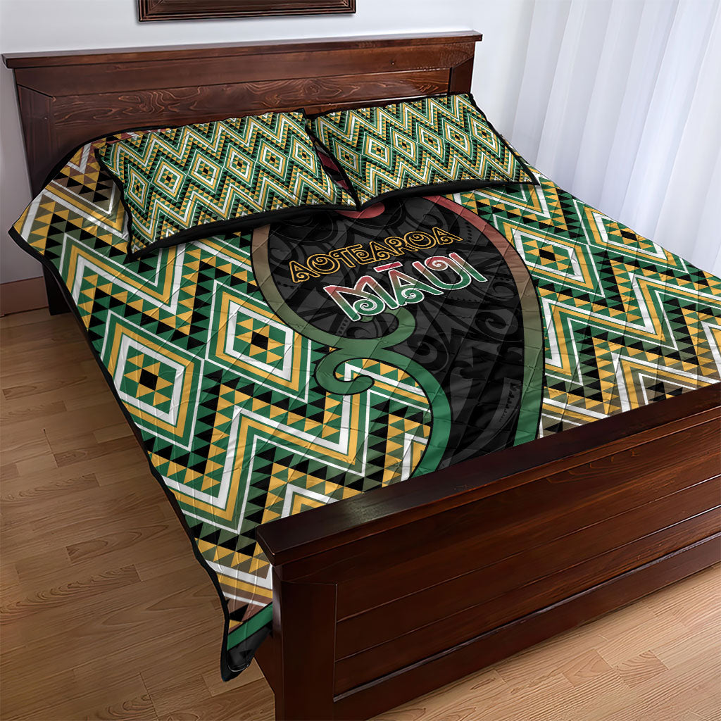 Aotearoa Atua Maui Quilt Bed Set Demigod Hero And Trickster Koru Patterns