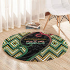 Aotearoa Atua Maui Round Carpet Demigod Hero And Trickster Koru Patterns