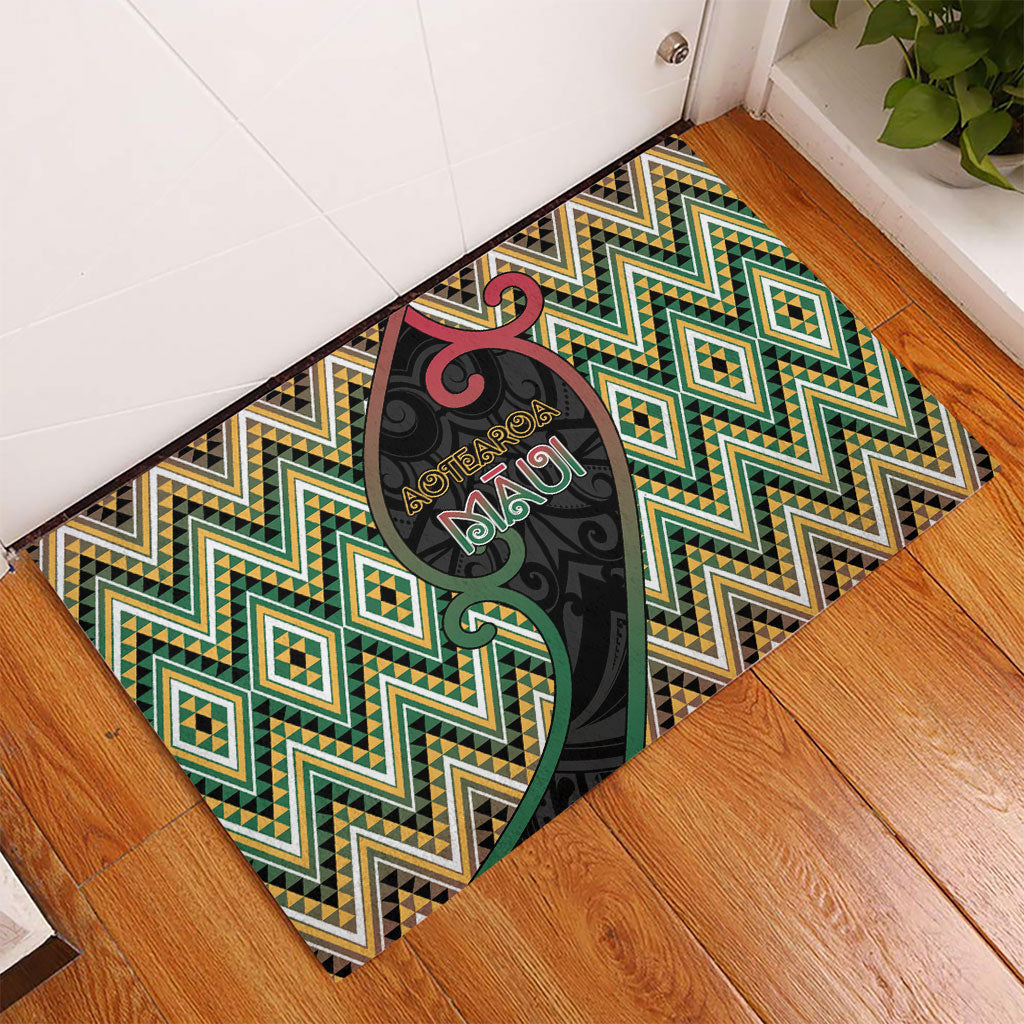 Aotearoa Atua Maui Rubber Doormat Demigod Hero And Trickster Koru Patterns