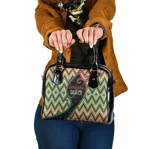 Aotearoa Atua Maui Shoulder Handbag Demigod Hero And Trickster Koru Patterns