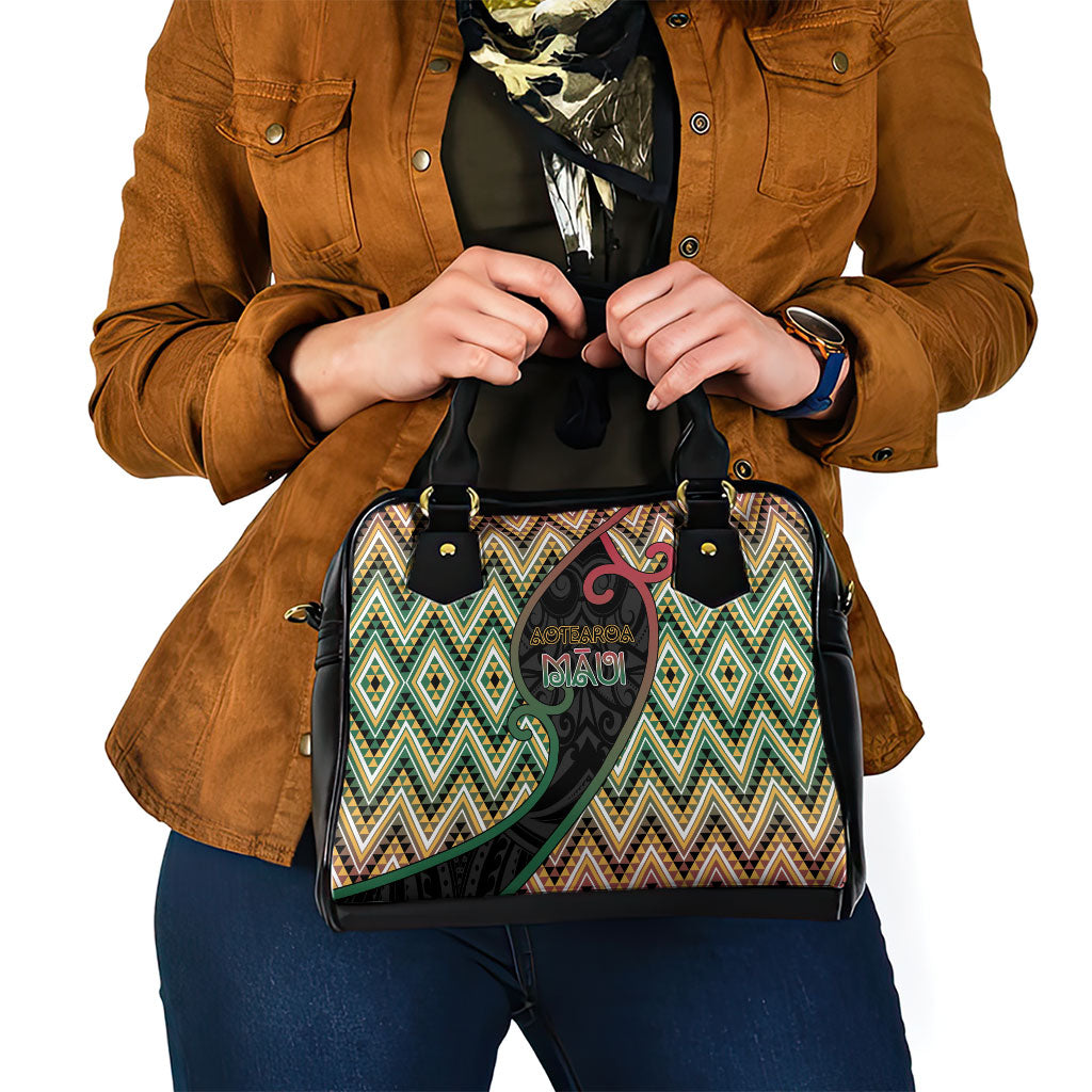 Aotearoa Atua Maui Shoulder Handbag Demigod Hero And Trickster Koru Patterns