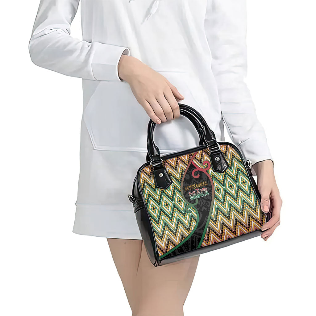 Aotearoa Atua Maui Shoulder Handbag Demigod Hero And Trickster Koru Patterns