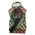 Custom Aotearoa Atua Maui Sleeveless Hoodie Demigod Hero And Trickster Koru Patterns