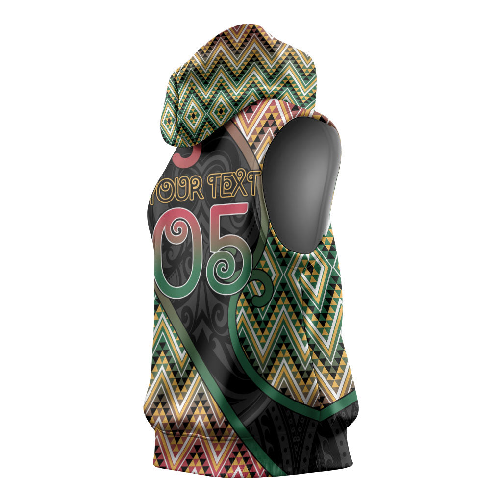Custom Aotearoa Atua Maui Sleeveless Hoodie Demigod Hero And Trickster Koru Patterns