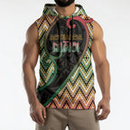 Custom Aotearoa Atua Maui Sleeveless Hoodie Demigod Hero And Trickster Koru Patterns