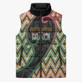 Custom Aotearoa Atua Maui Sleeveless Puffer Jacket Demigod Hero And Trickster Koru Patterns