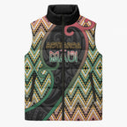 Custom Aotearoa Atua Maui Sleeveless Puffer Jacket Demigod Hero And Trickster Koru Patterns