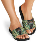 Aotearoa Atua Maui Slide Sandals Demigod Hero And Trickster Koru Patterns