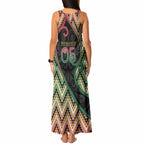 Custom Aotearoa Atua Maui Tank Maxi Dress Demigod Hero And Trickster Koru Patterns