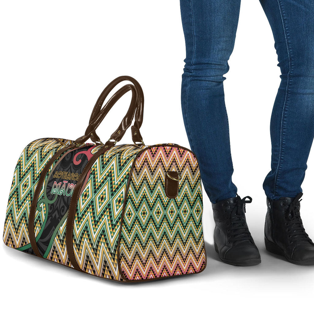 Aotearoa Atua Maui Travel Bag Demigod Hero And Trickster Koru Patterns