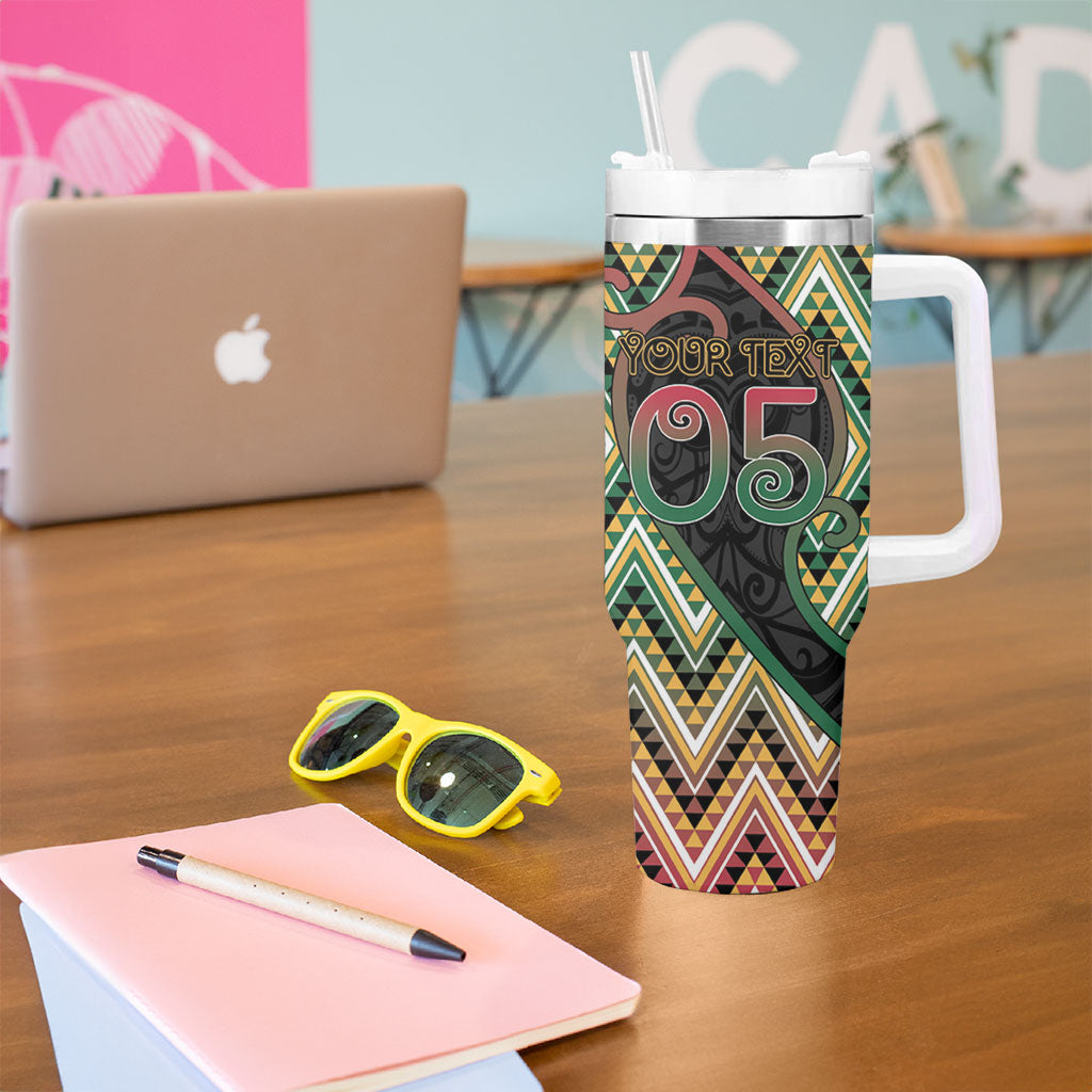 Custom Aotearoa Atua Maui Tumbler With Handle Demigod Hero And Trickster Koru Patterns