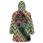 Custom Aotearoa Atua Maui Wearable Blanket Hoodie Demigod Hero And Trickster Koru Patterns