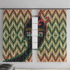 Aotearoa Atua Maui Window Curtain Demigod Hero And Trickster Koru Patterns