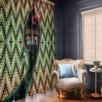 Aotearoa Atua Maui Window Curtain Demigod Hero And Trickster Koru Patterns