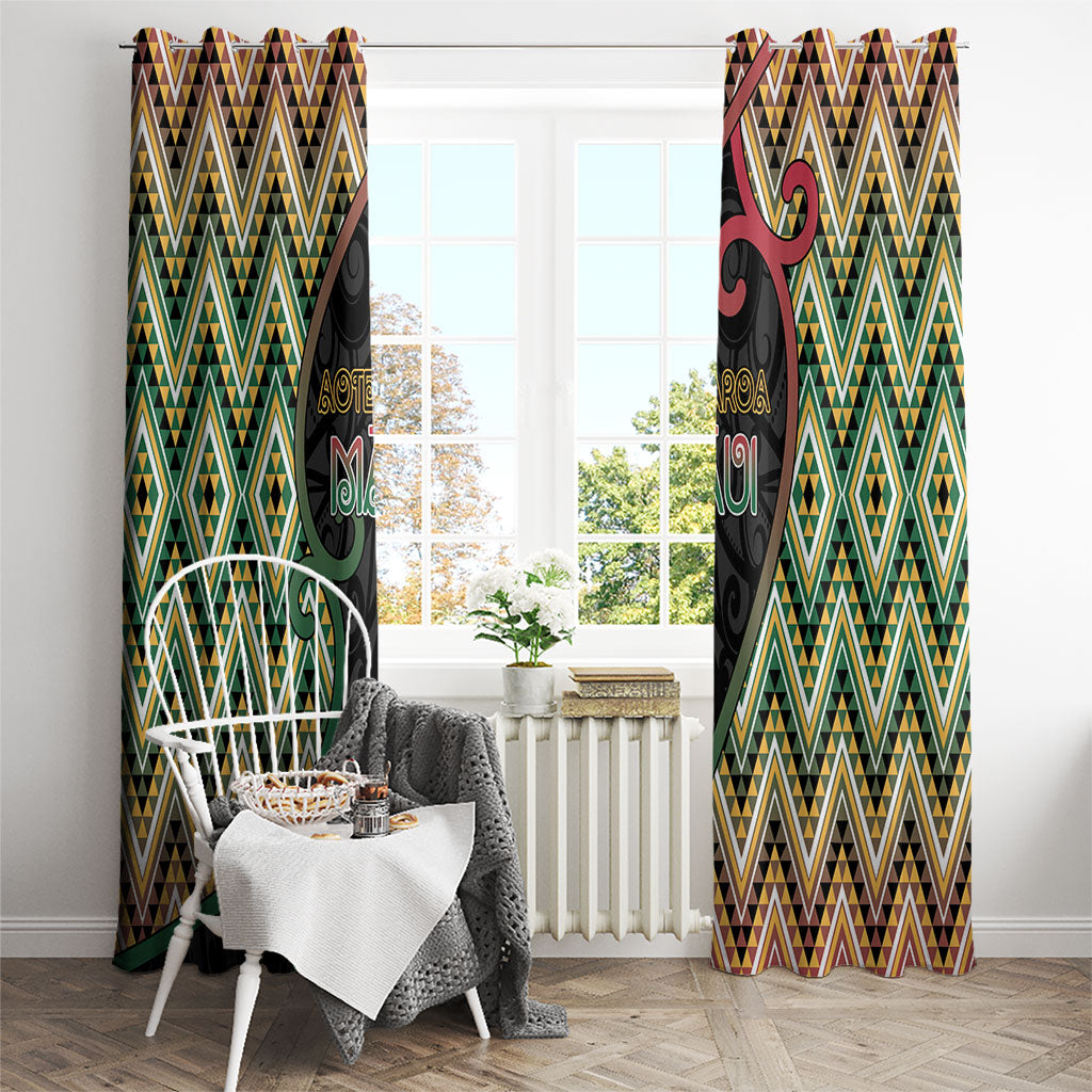 Aotearoa Atua Maui Window Curtain Demigod Hero And Trickster Koru Patterns