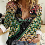 Custom Aotearoa Atua Maui Women Casual Shirt Demigod Hero And Trickster Koru Patterns