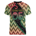 Custom Aotearoa Atua Maui Women V-Neck T-Shirt Demigod Hero And Trickster Koru Patterns